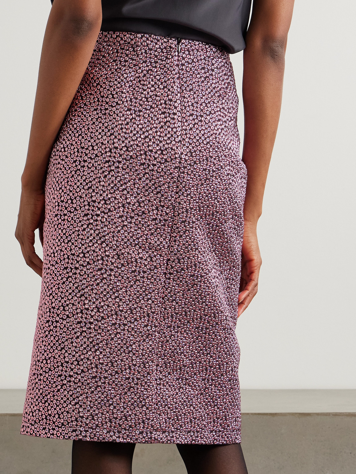 Dries Van Noten Split Detail Mid-length Skirt In Pink