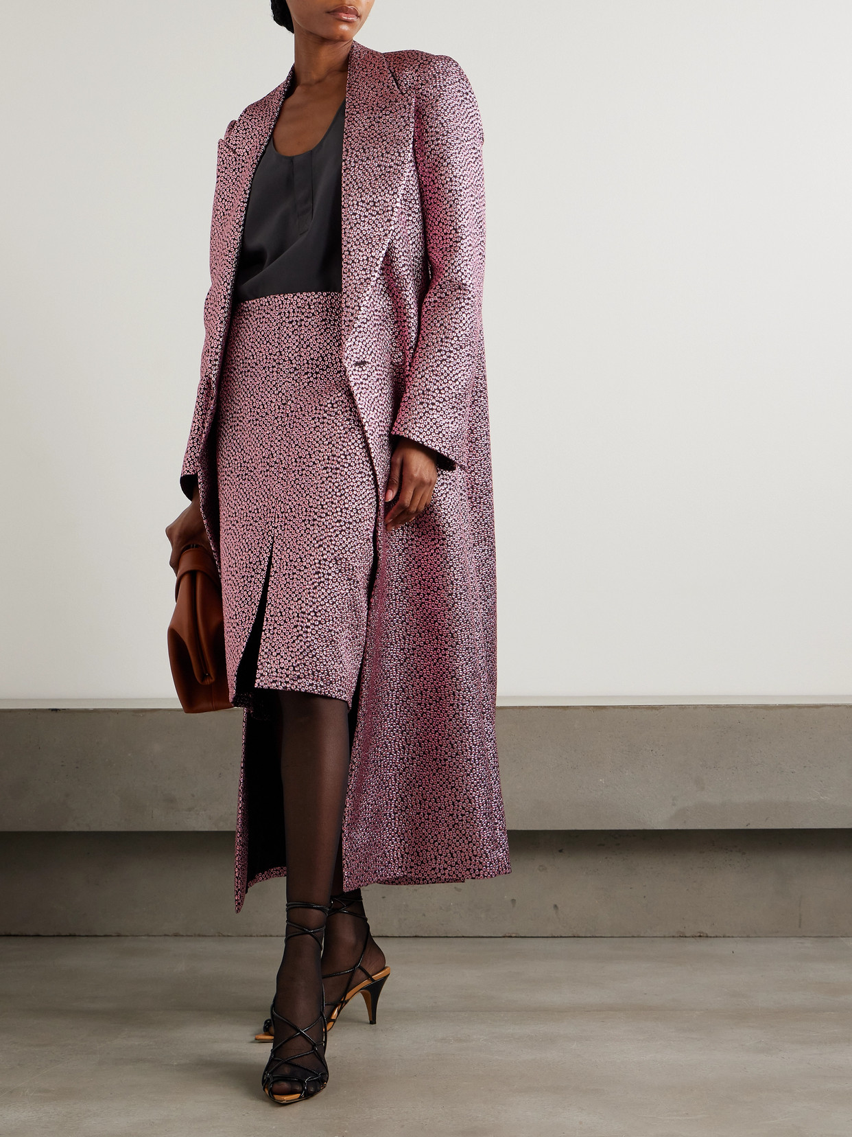 Dries Van Noten Split Detail Mid-length Skirt In Pink