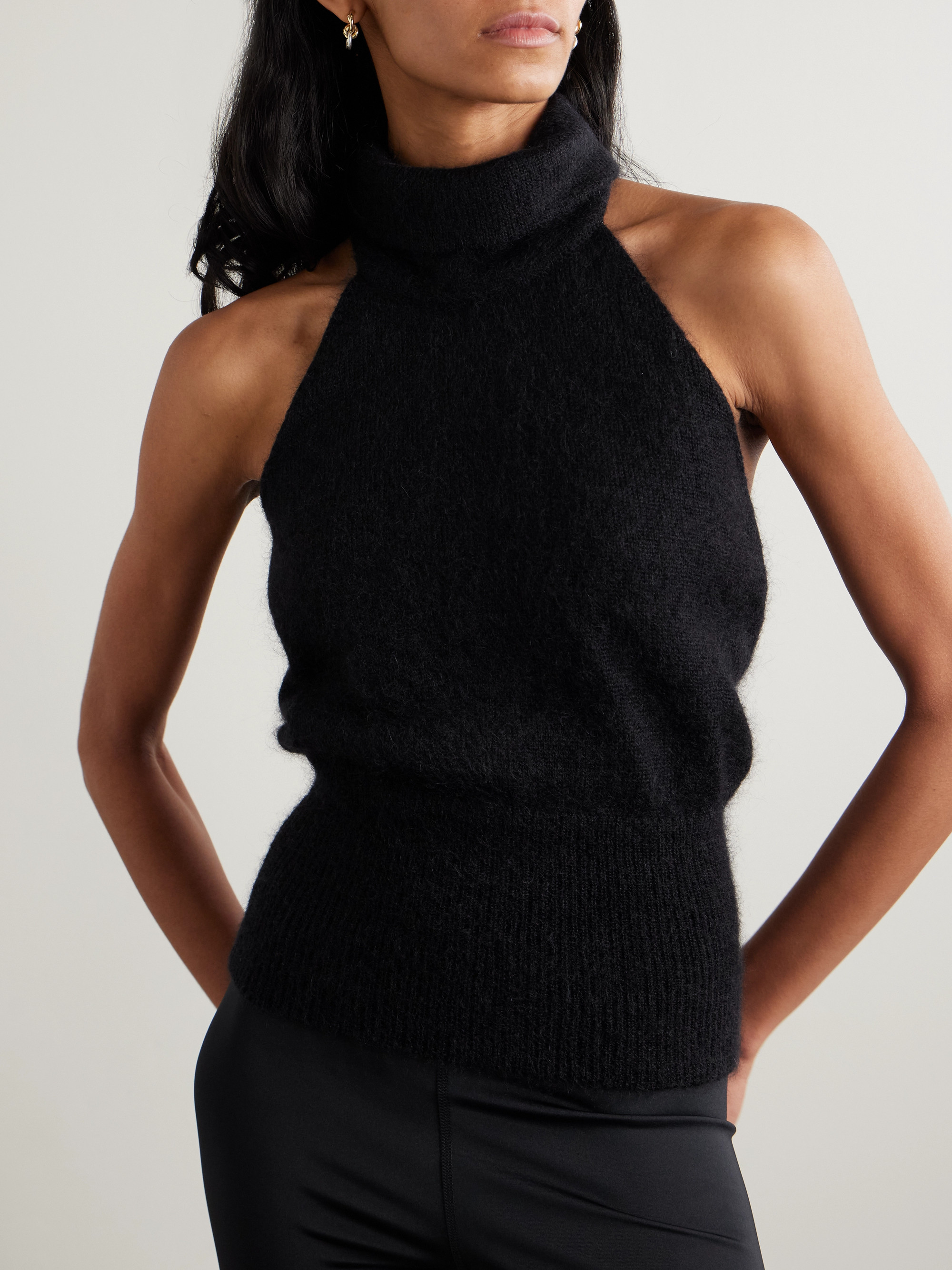 Magda Butrym Open-back mohair-blend turtleneck tank