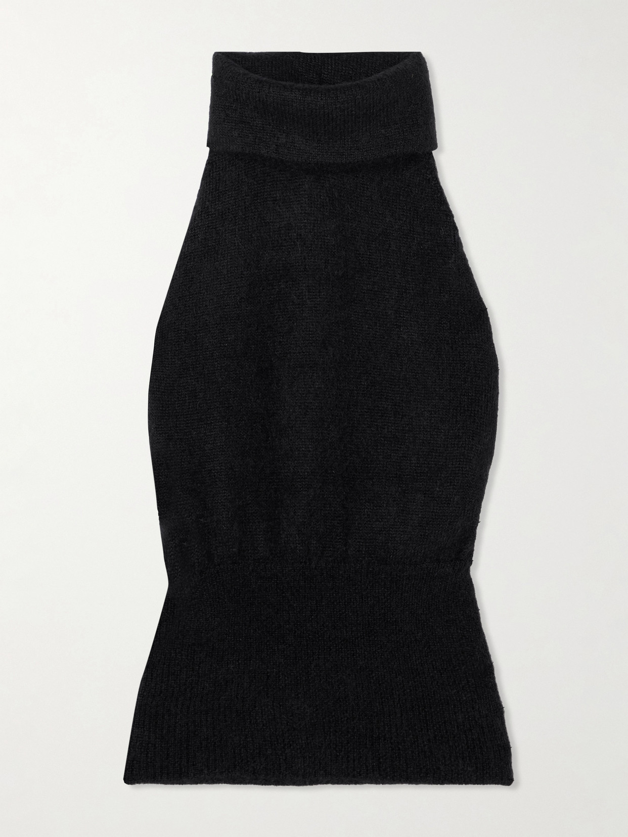 Magda Butrym - Open-back Mohair-blend Turtleneck Tank - Black