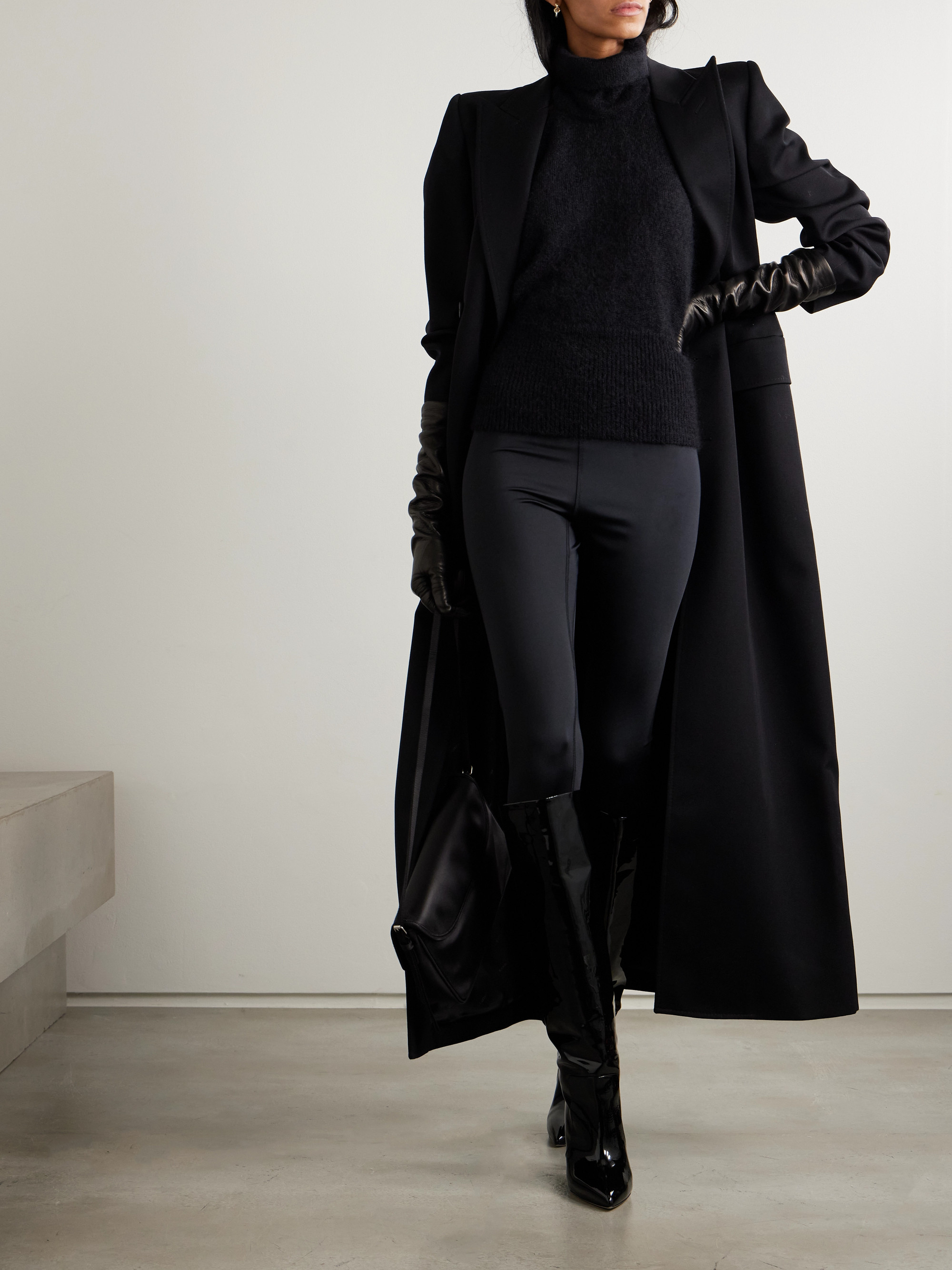 Magda Butrym Open-back mohair-blend turtleneck tank