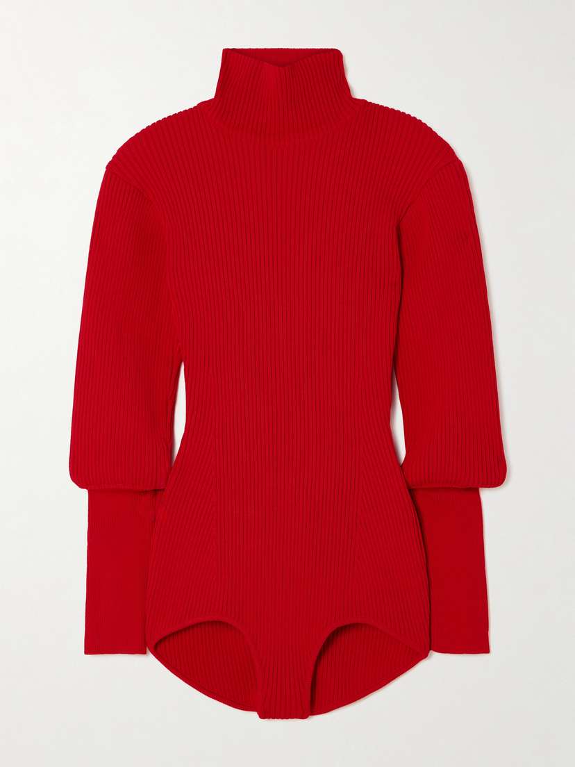 Magda Butrym Ribbed-knit Turtleneck Bodysuit