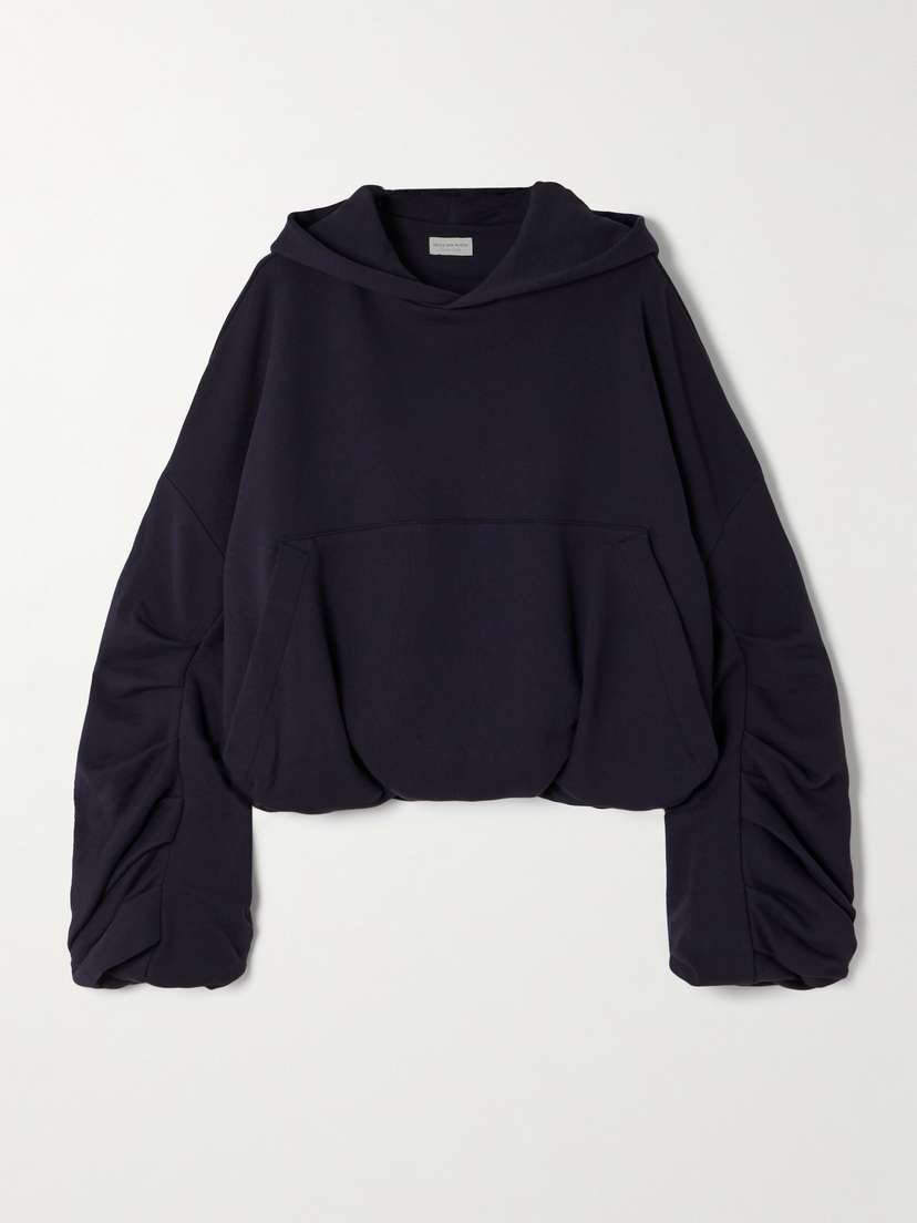Dries Van Noten Oversized Gathered Cotton-jersey Hoodie
