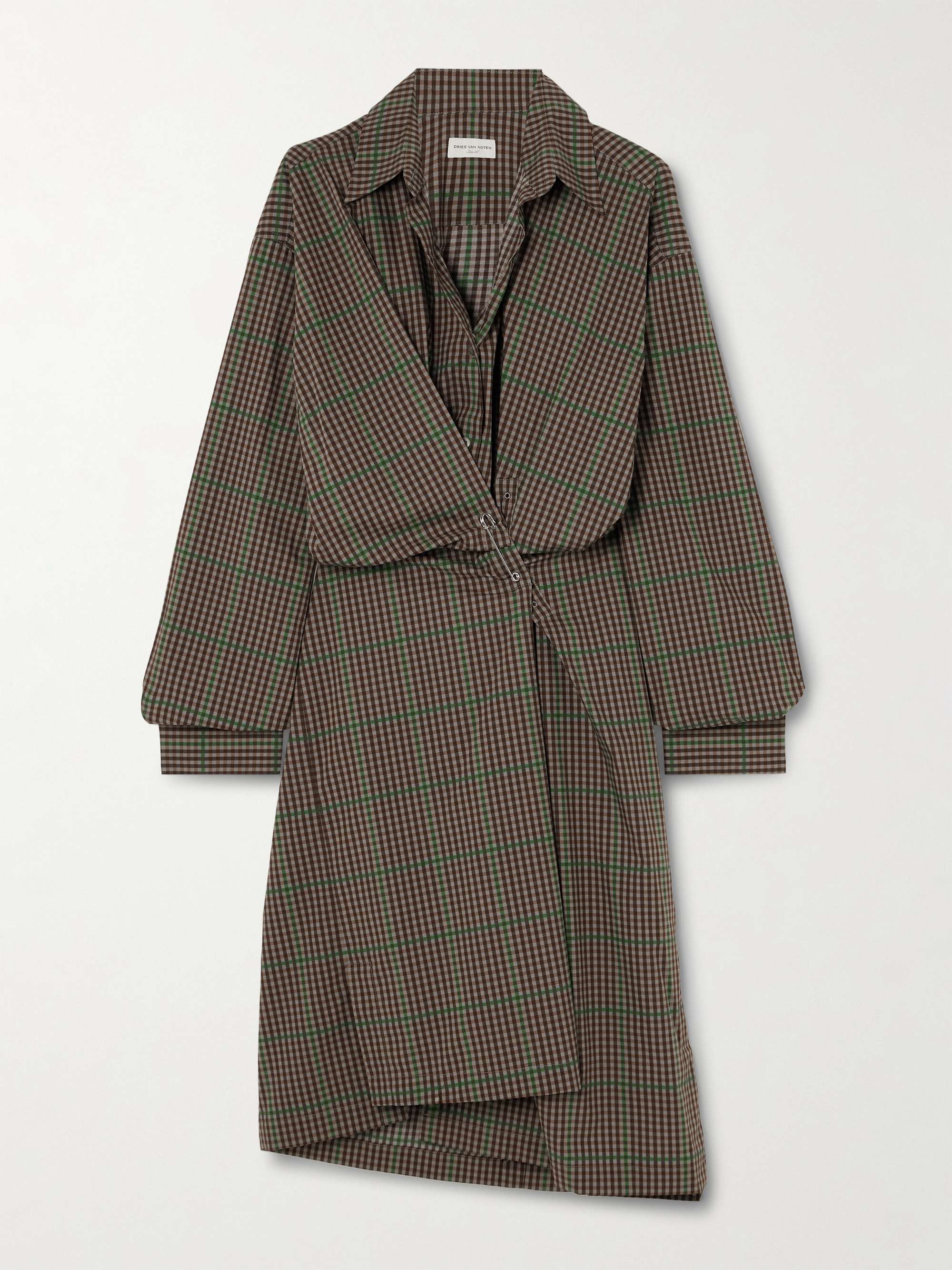 Asymmetric plaid shirt dress sales
