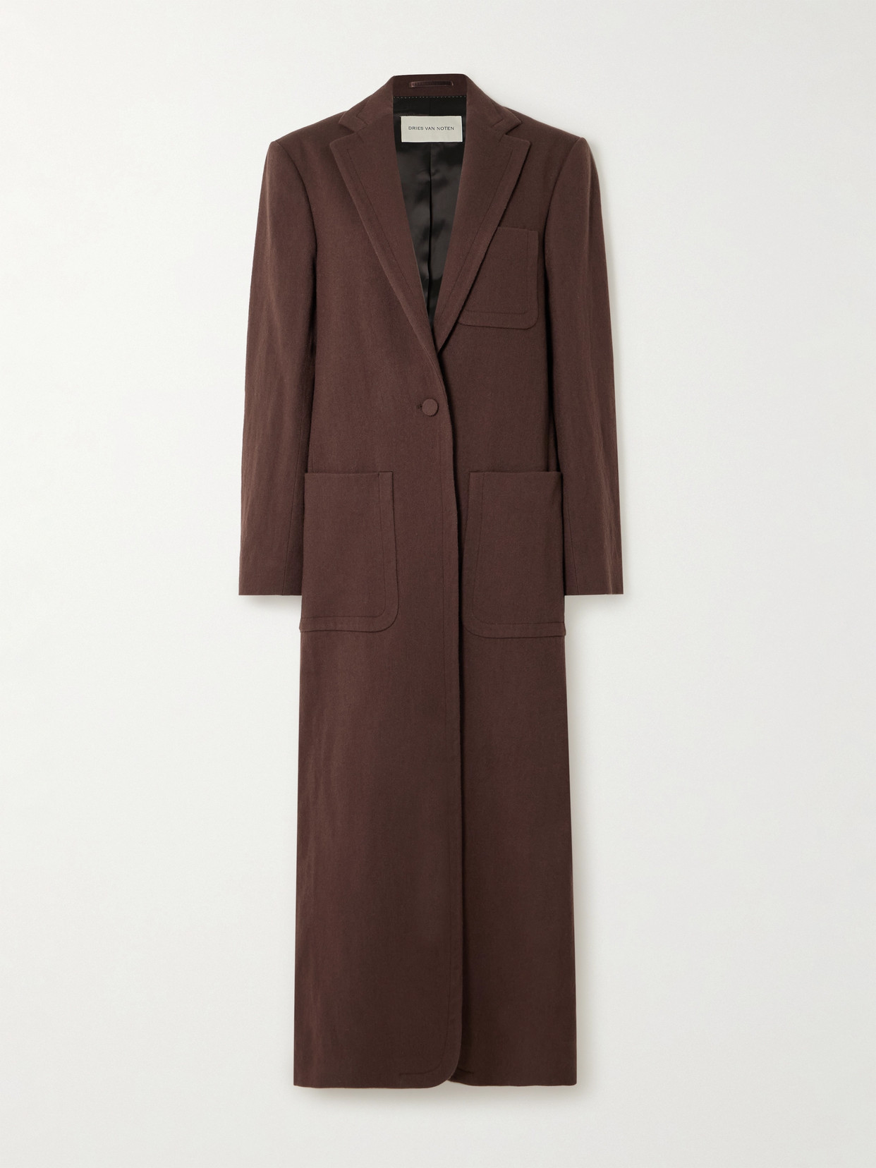Dries Van Noten Wool-blend Coat In Brown
