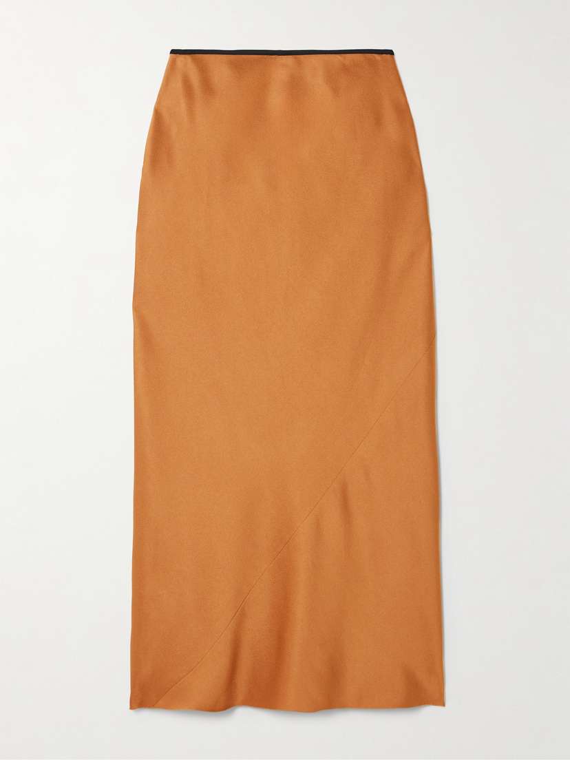 Dries Van Noten Hammered-satin Midi Skirt