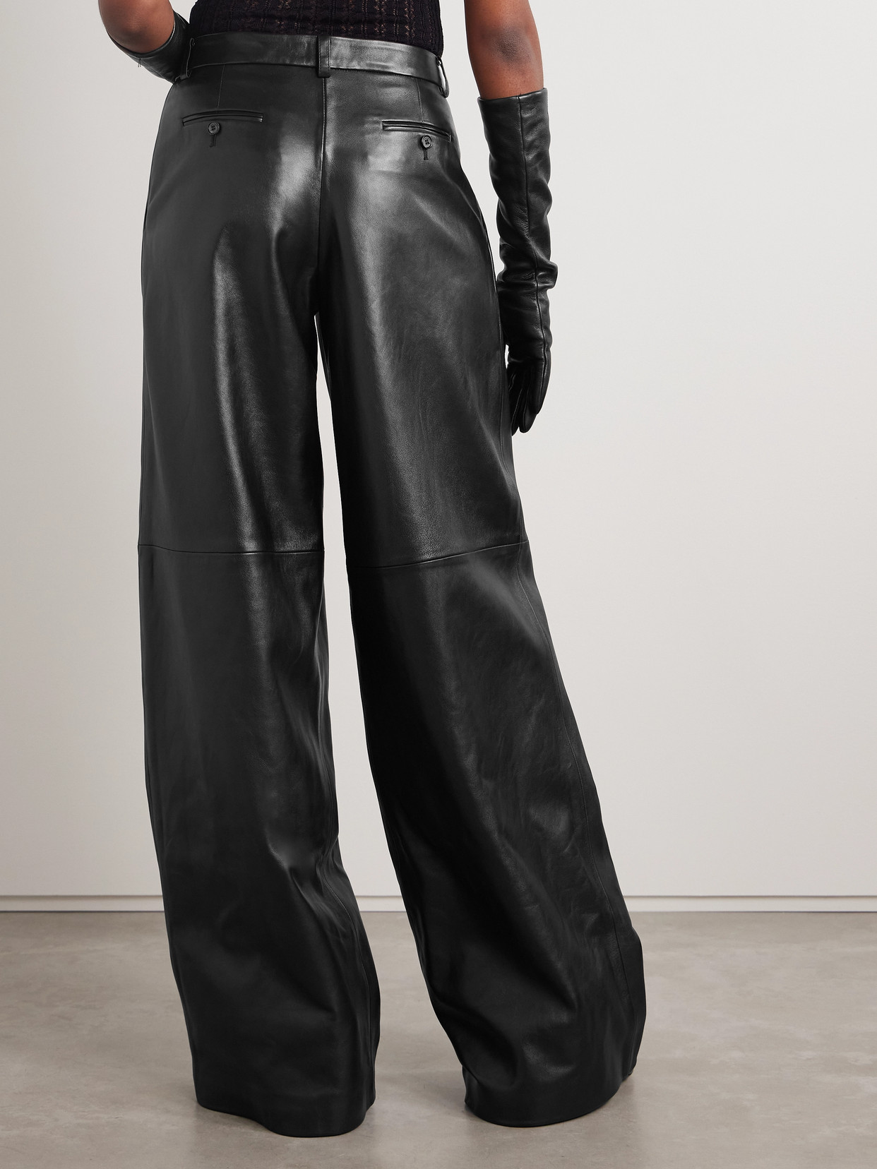 Magda Butrym Wide-leg Tailored Leather Pants In Black