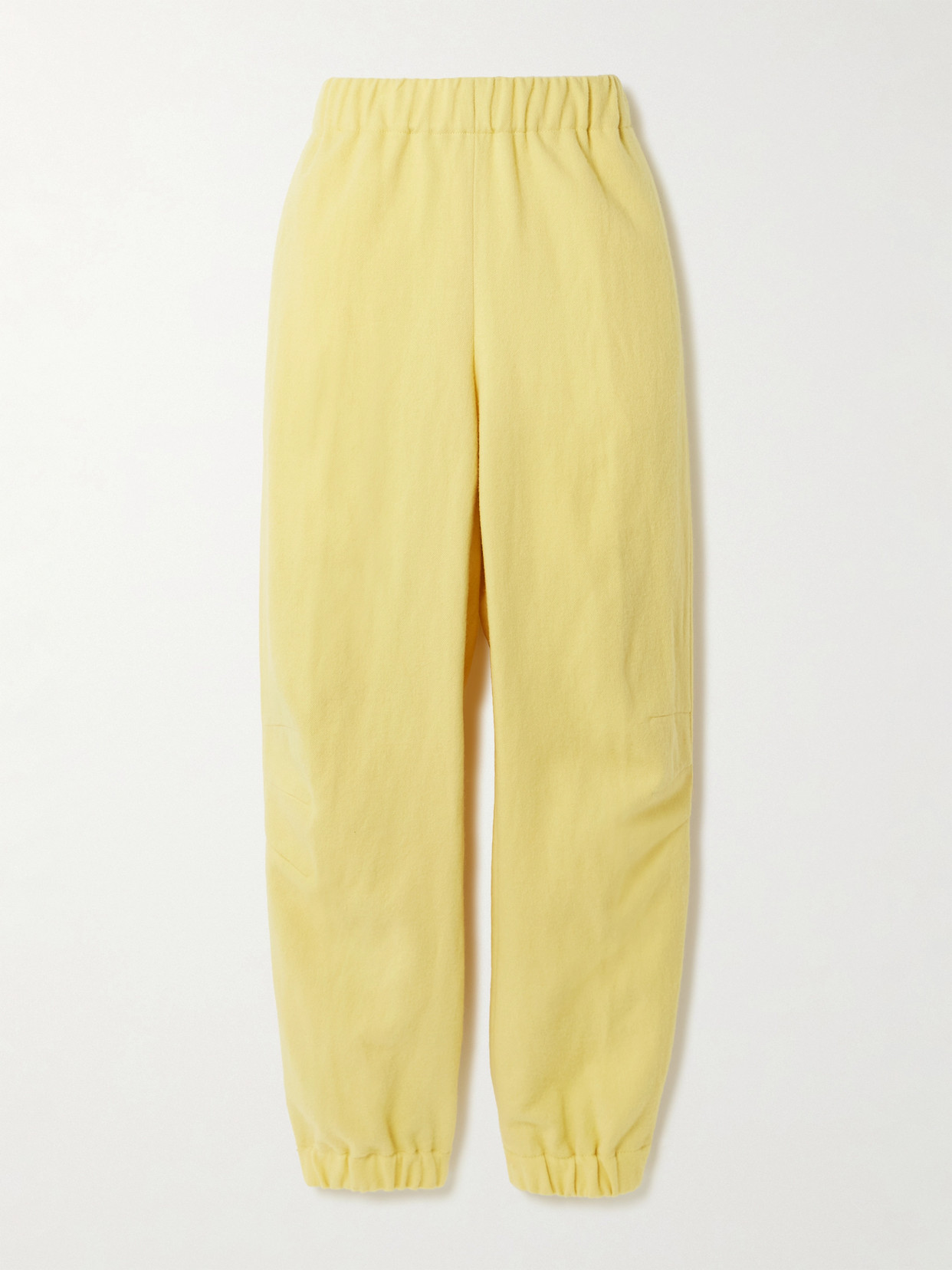 Dries Van Noten Wool-blend Jersey Tapered Track Pants In Yellow