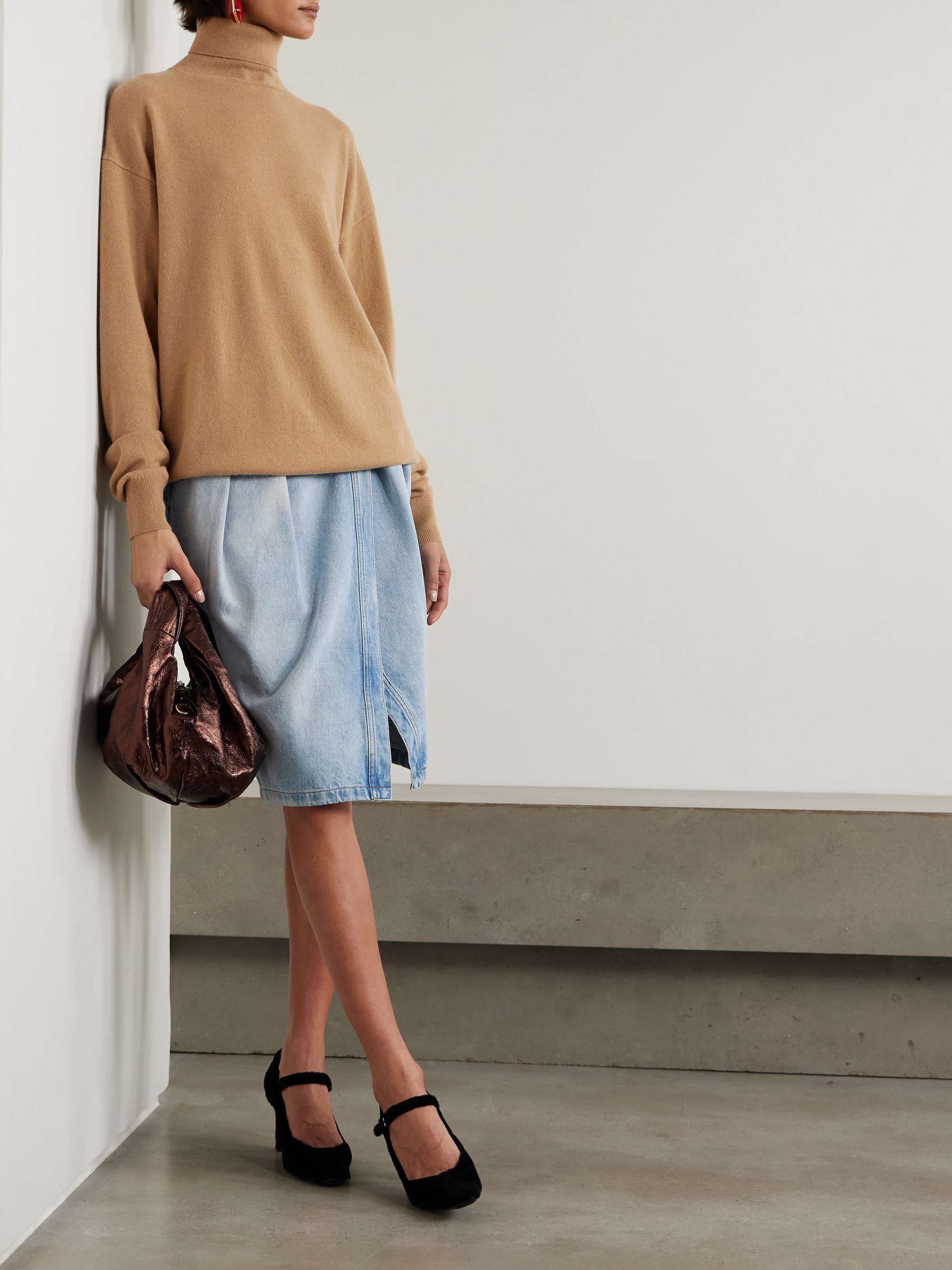 DRIES VAN NOTEN Grosgrain-trimmed cashmere turtleneck