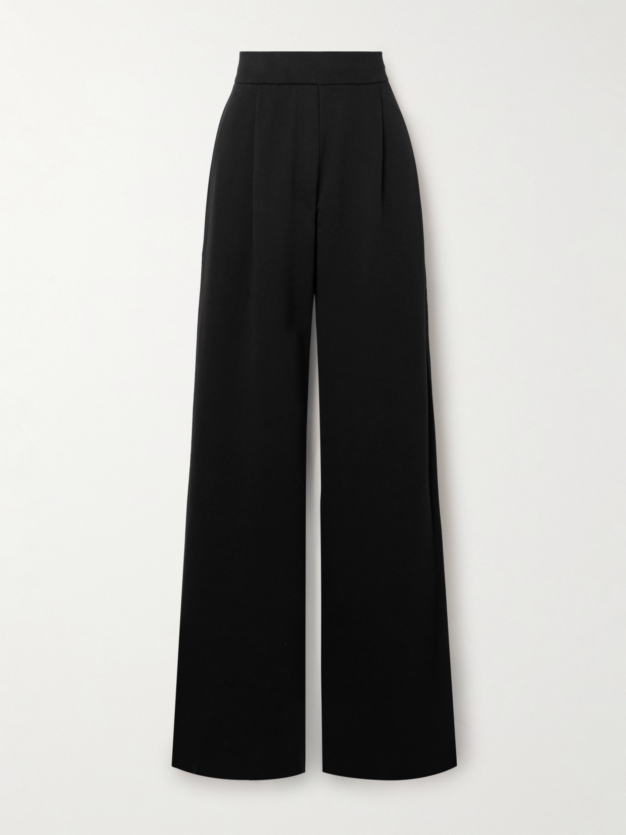 Dries Van Noten - Pleated Cotton-jersey Wide-leg Pants - Black