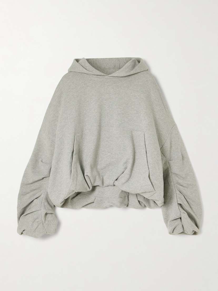 Dries Van Noten Oversized Gathered Cotton-jersey Hoodie