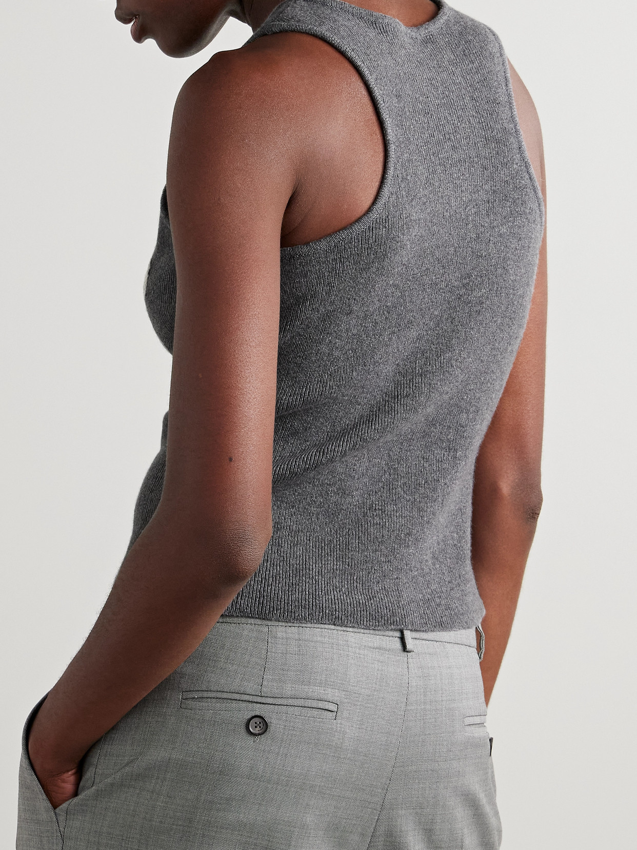 Magda Butrym Grey Cashmere Tank Top In Gray