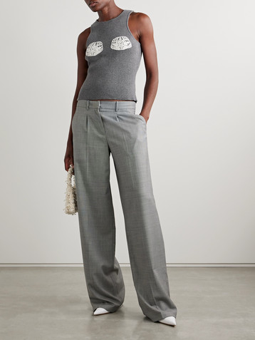 Magda Butrym Crocheted cotton-trimmed cashmere tank