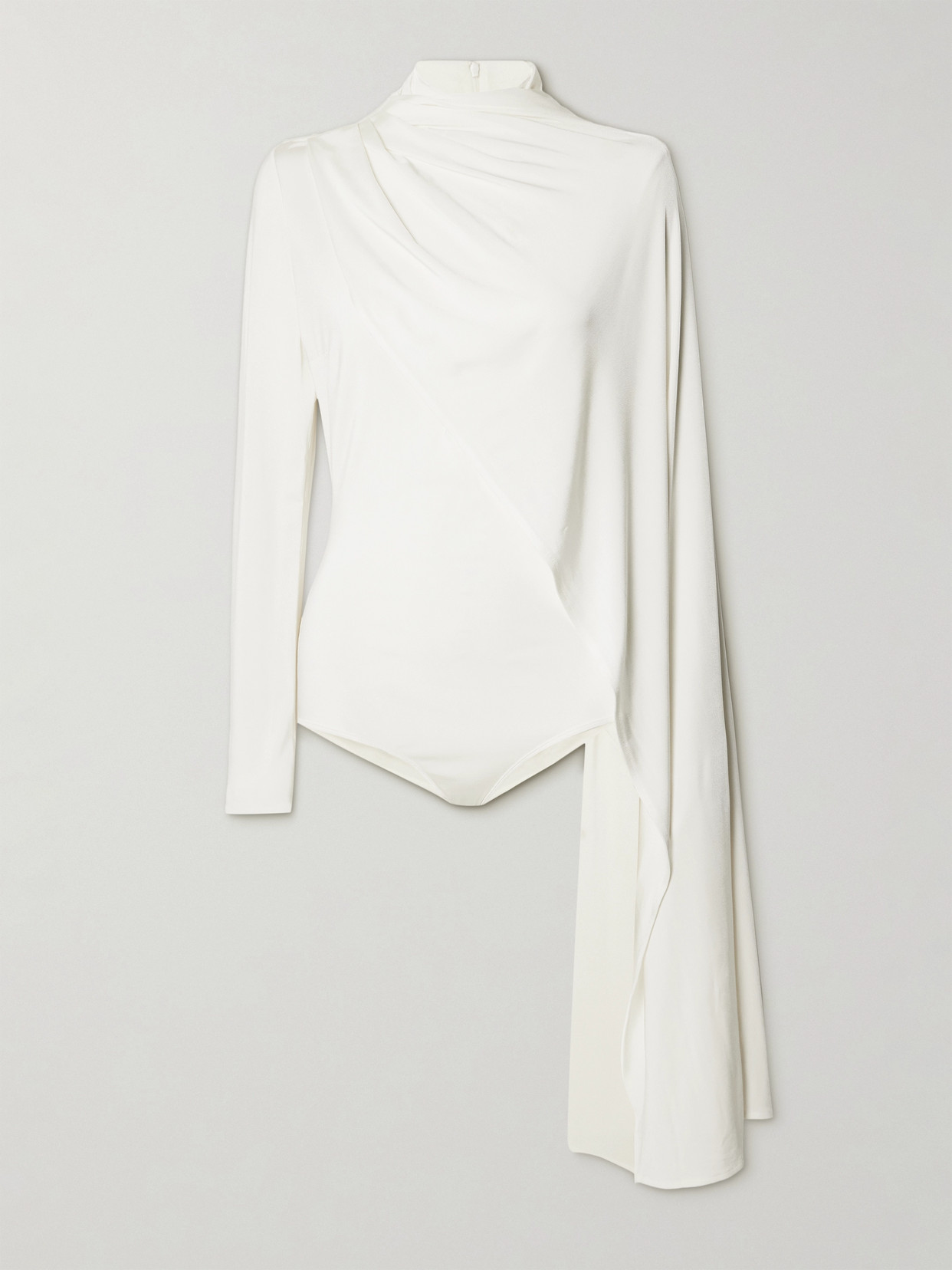 Magda Butrym Cape-effect Stretch-jersey Bodysuit In White