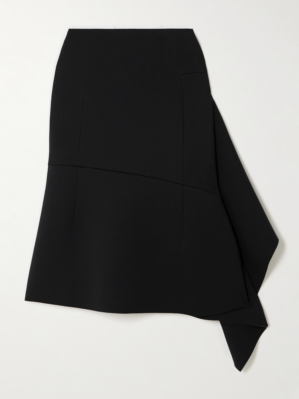 Dries Van Noten - Wrap-effect Cotton-blend Ponte Midi Skirt - Black