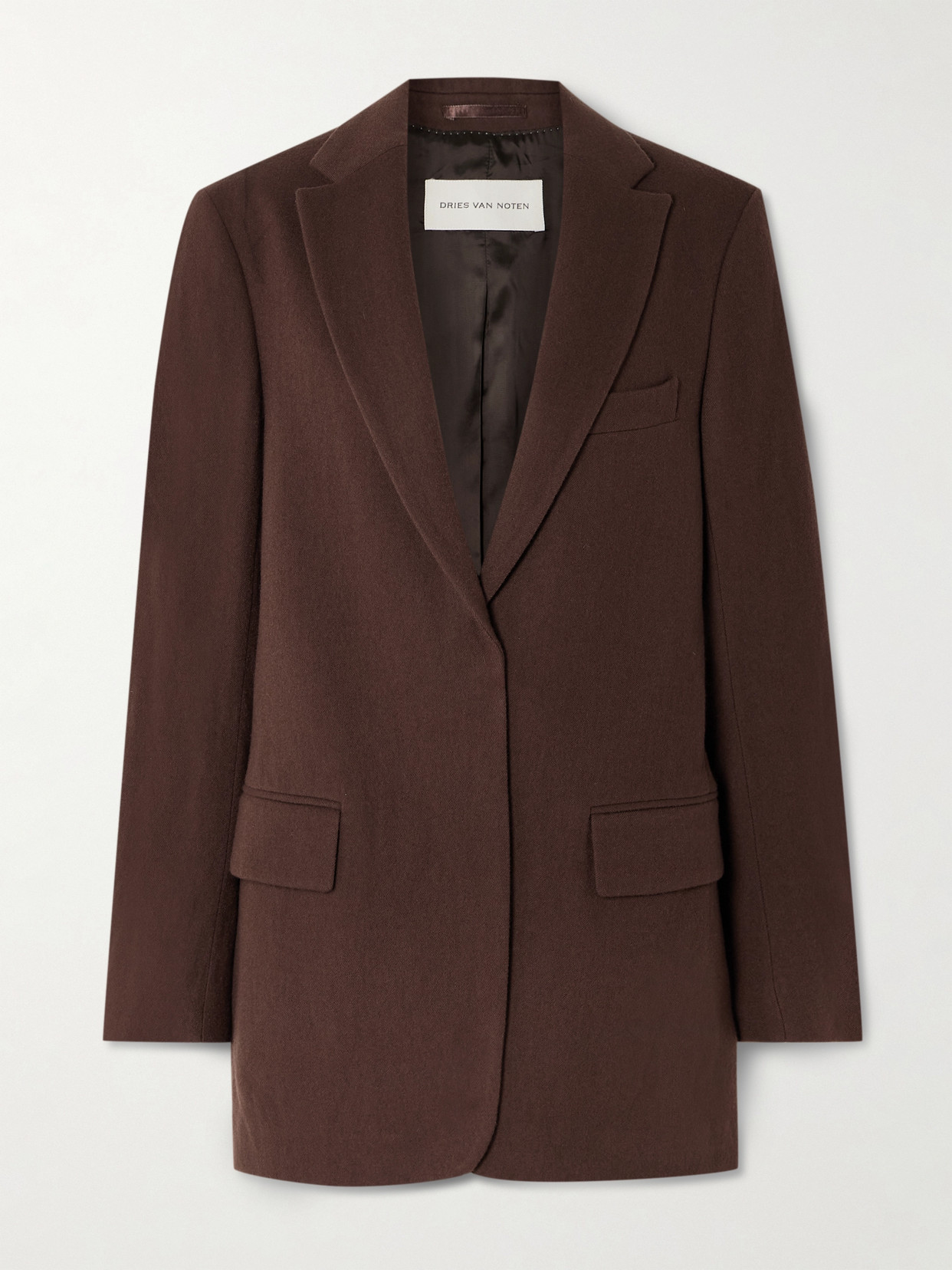 Dries Van Noten "tailored" Blazer Featuring Back Vent In Brown