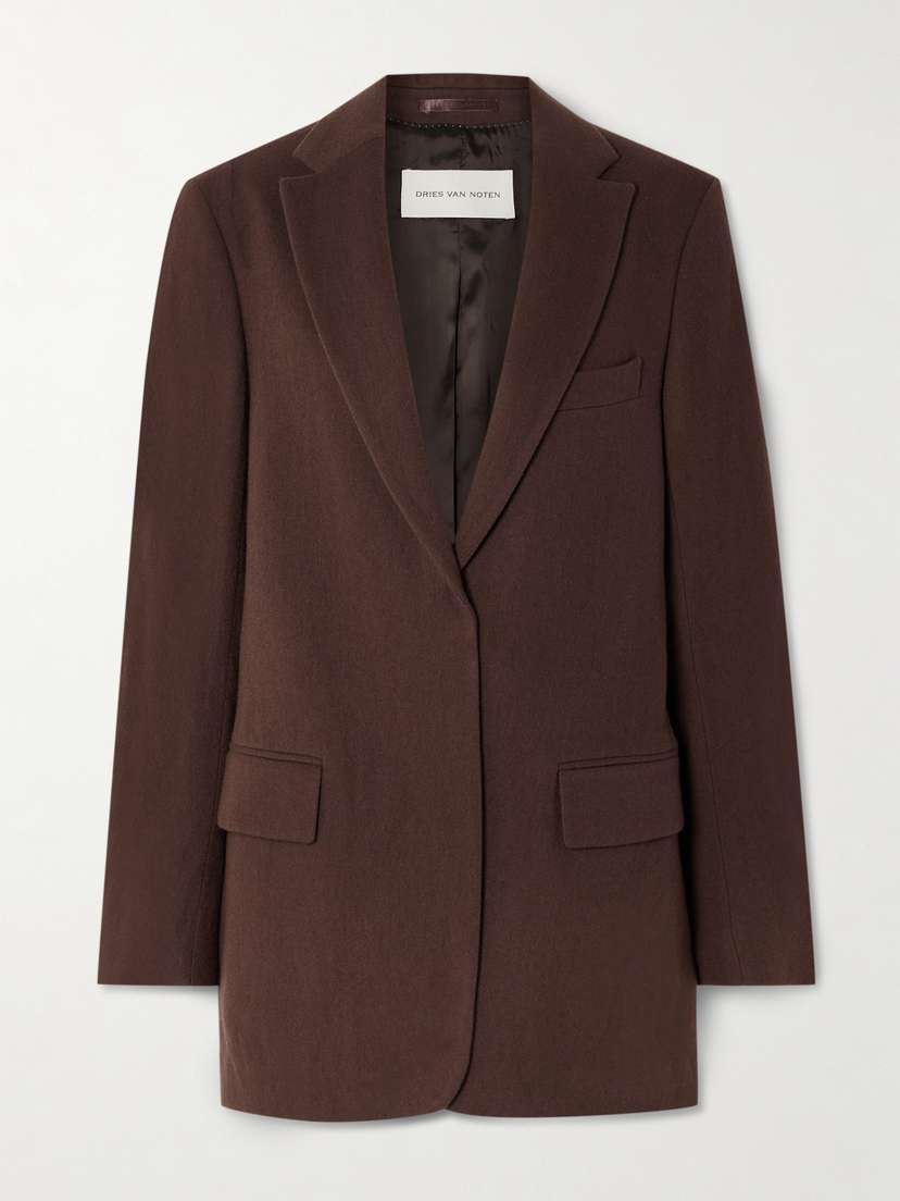 Dries Van Noten Brushed Wool-blend Twill Blazer