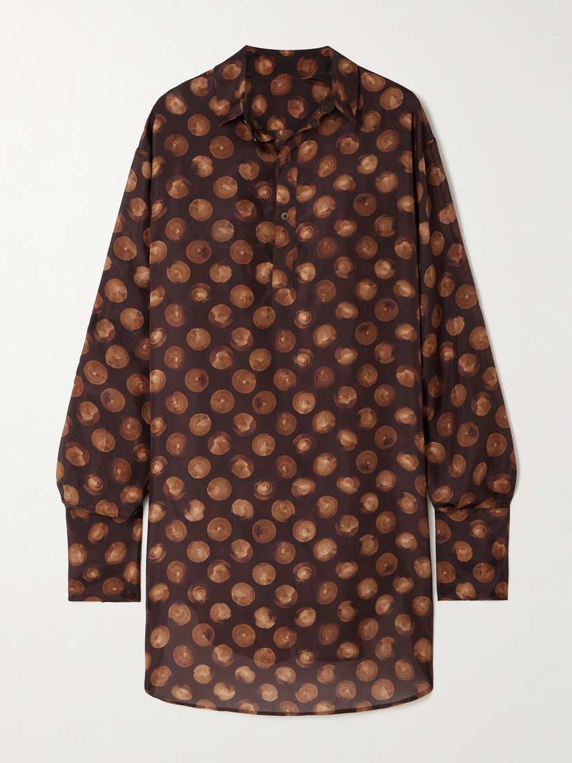 Dries Van Noten Polka-dot Silk-voile Shirt