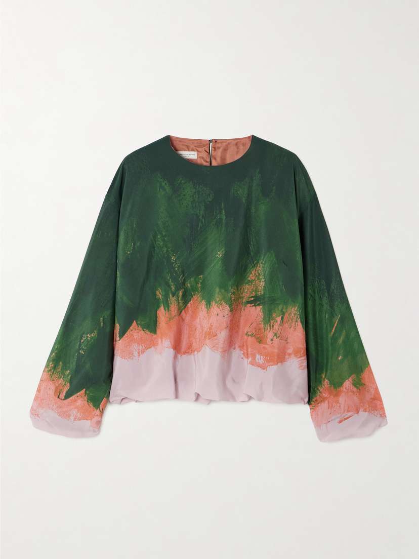 Dries Van Noten Printed Silk-blend Crepe De Chine Blouse