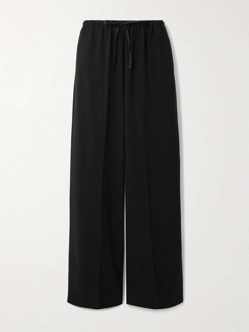 Dries Van Noten Grain De Poudre Wool Straight-leg Pants