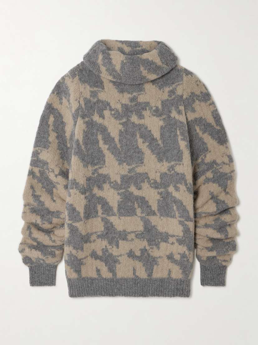 Dries Van Noten Oversized Alpaca-blend Jacquard Turtleneck Sweater