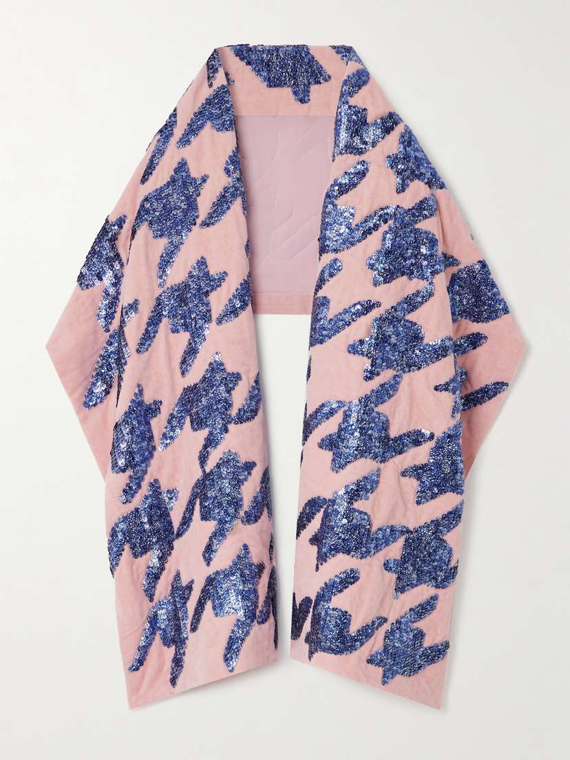 Dries Van Noten Sequin-embellished Cotton-blend Terry Scarf
