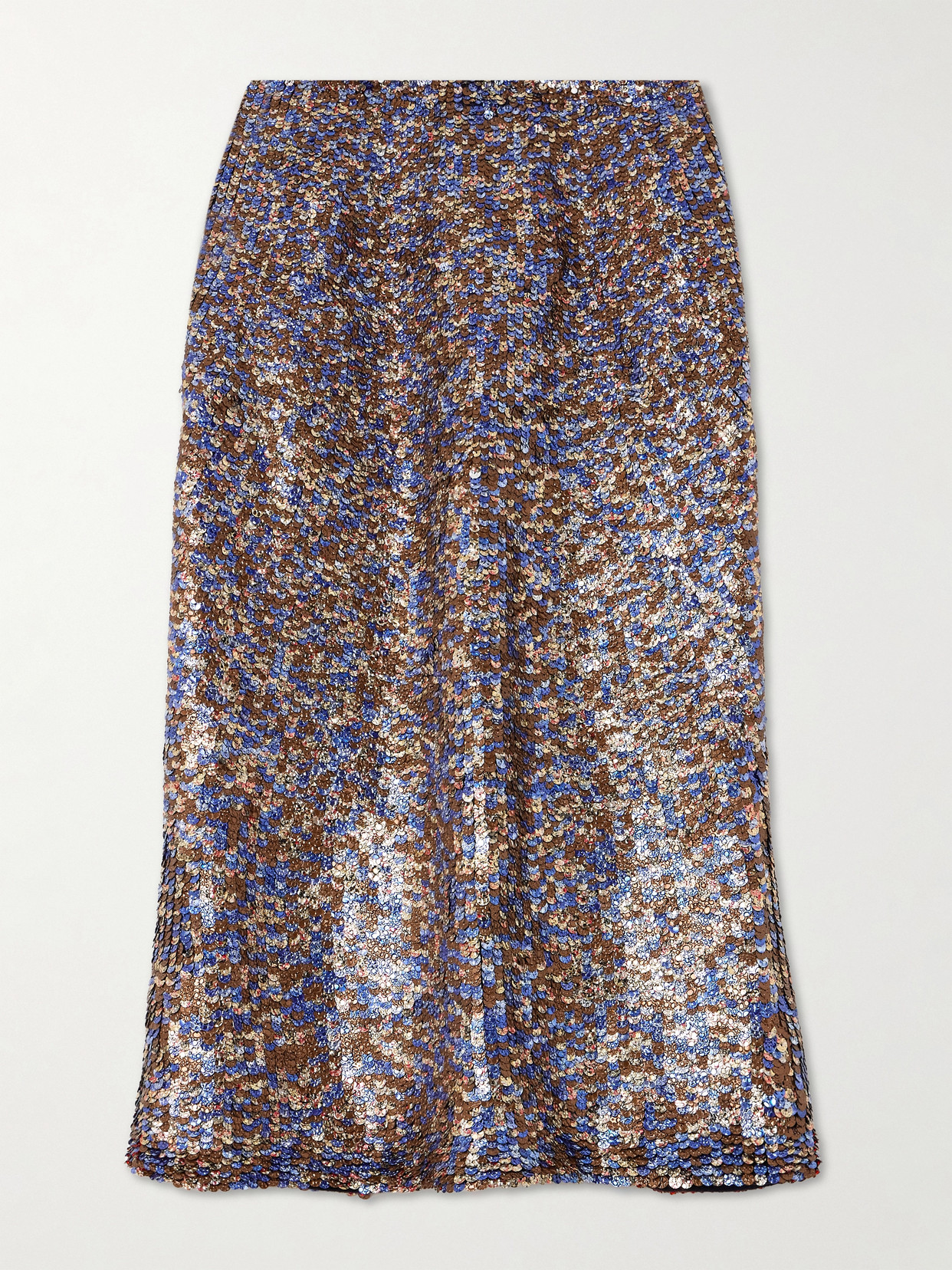 DRIES VAN NOTEN SEQUINED WOOL-BLEND MIDI SKIRT
