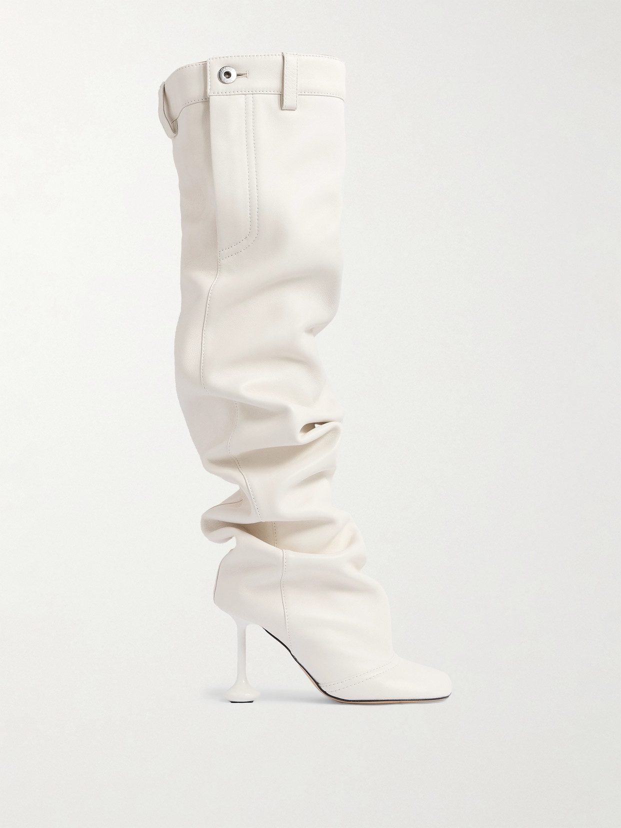 Loewe Toy Trousera Leather Over-the-knee Boots In White