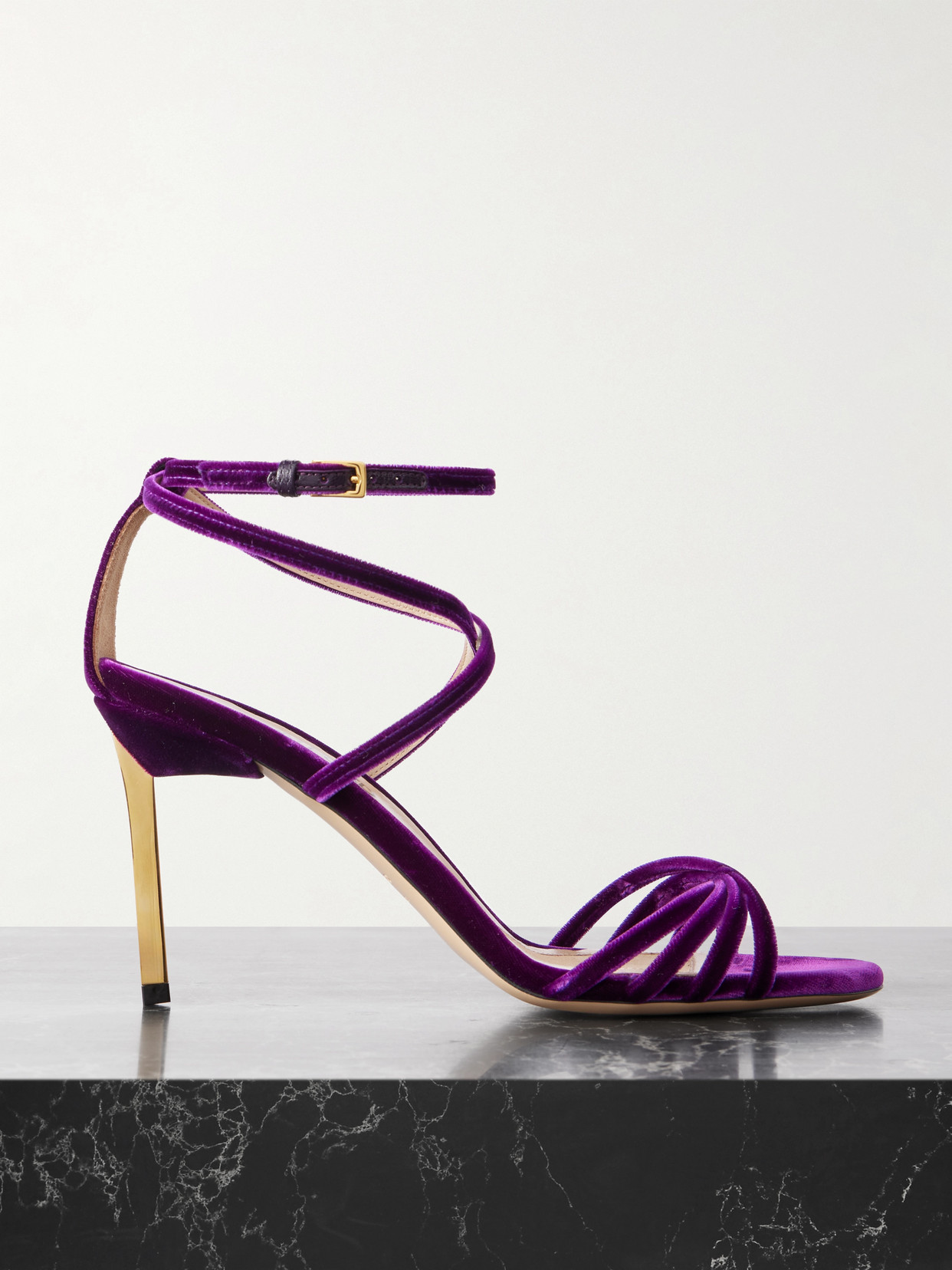 Tom Ford Ida Velvet Sandals In Purple