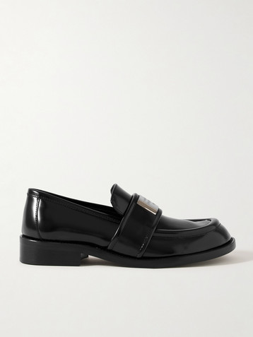 Acne Studios Embellished glossed-leather loafers