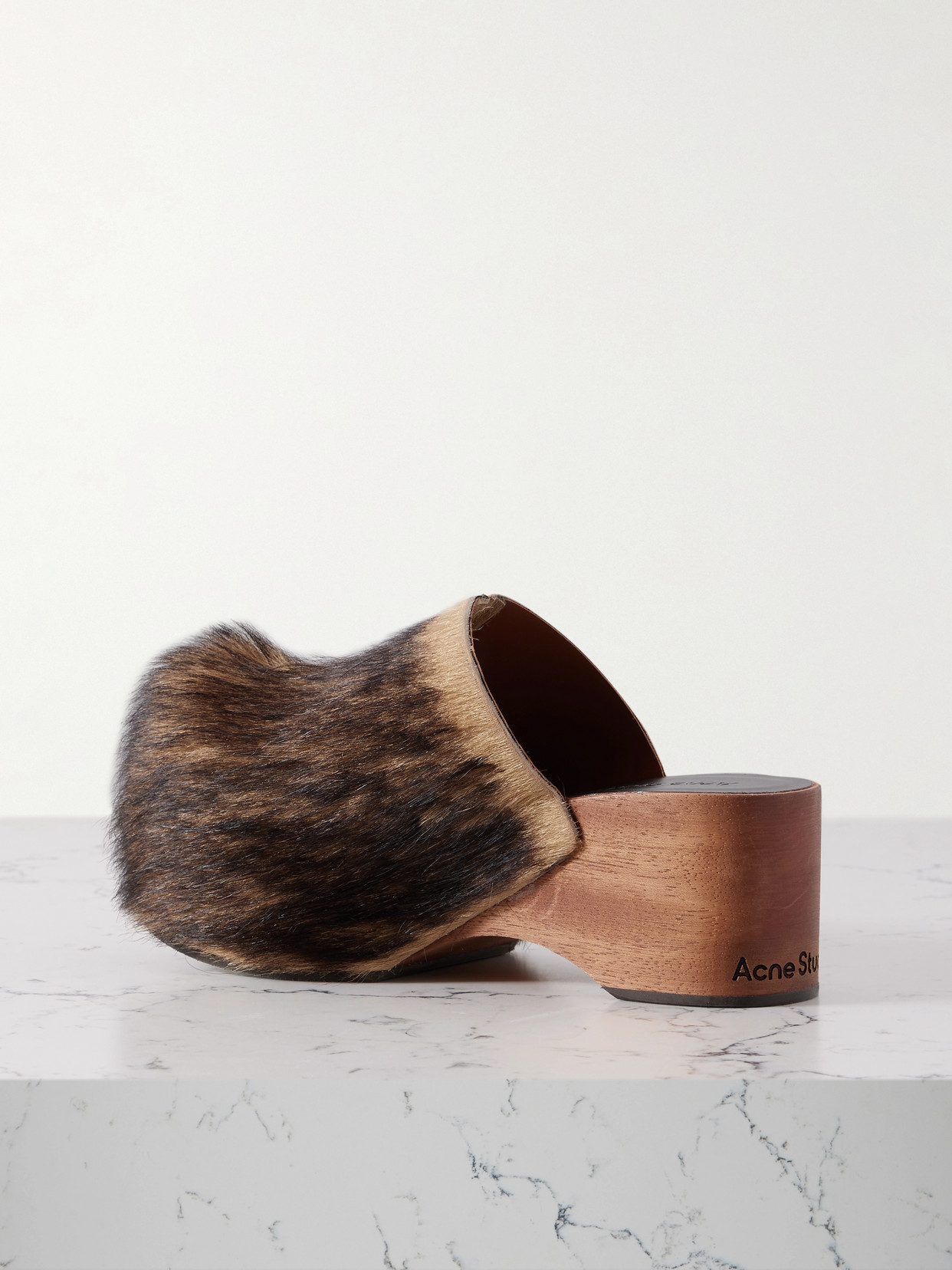 Calf Hair Platform Clogs