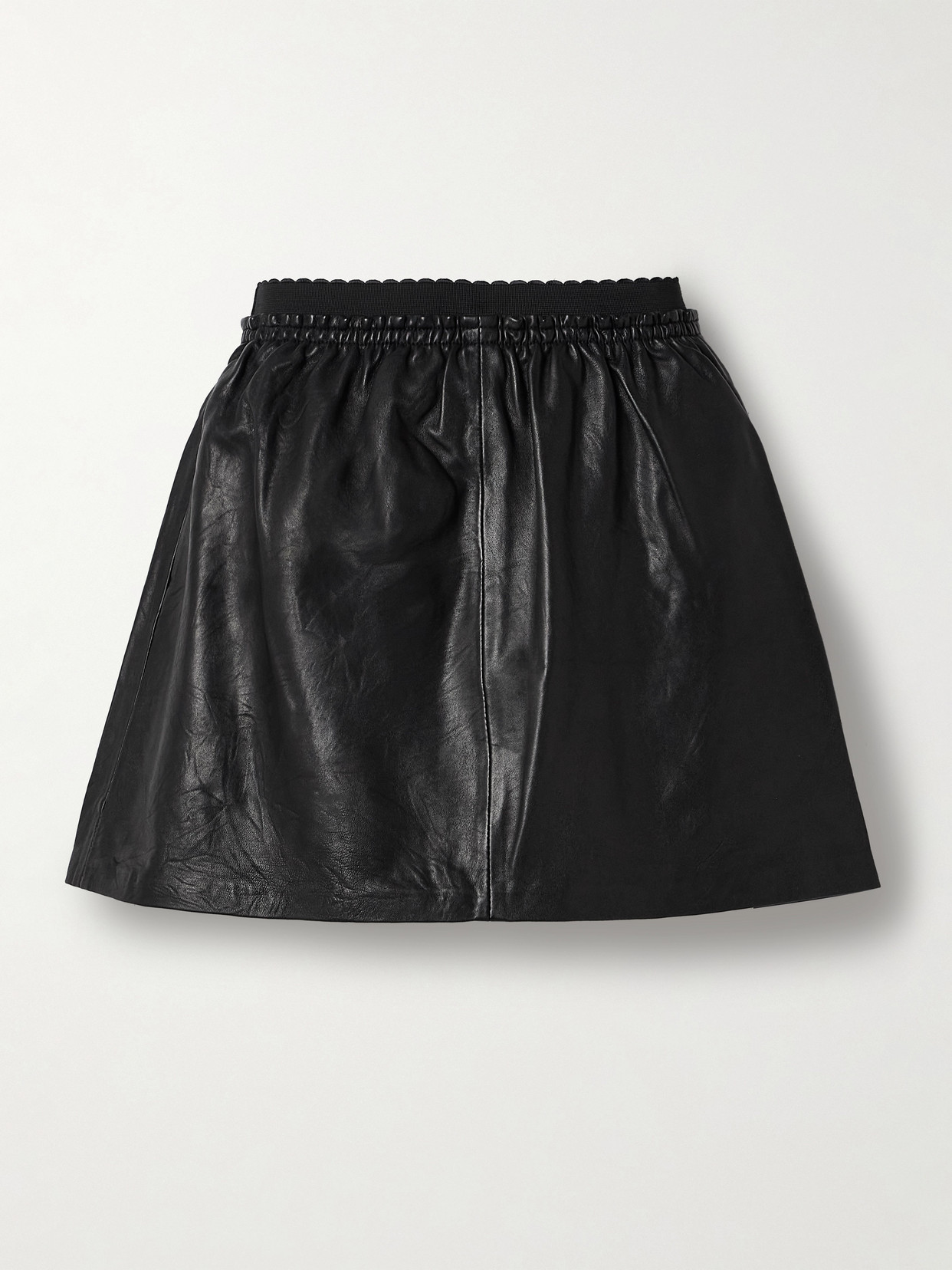 Sea - Lucie Crinkled-leather Mini Skirt - Black
