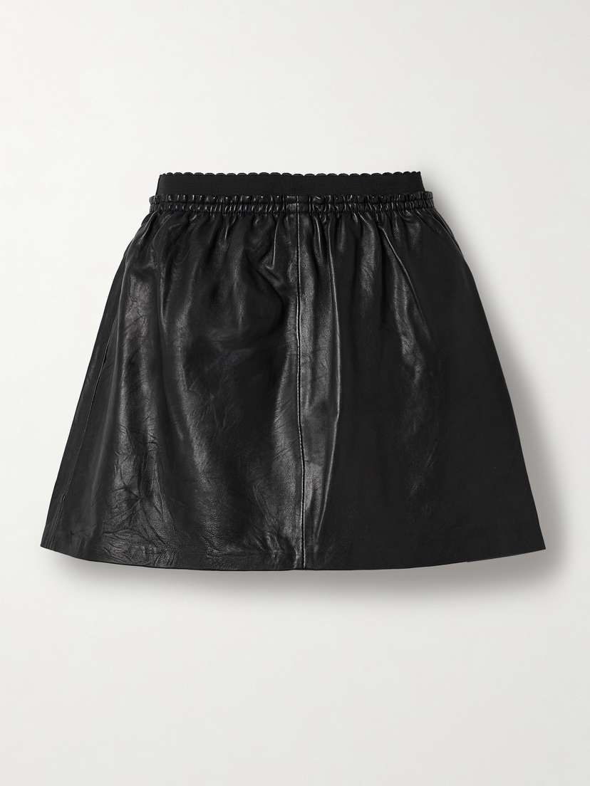 Sea Lucie Crinkled-leather Mini Skirt
