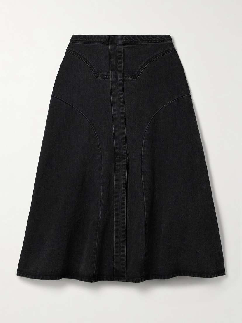 Sea Cornella Paneled Denim Midi Skirt