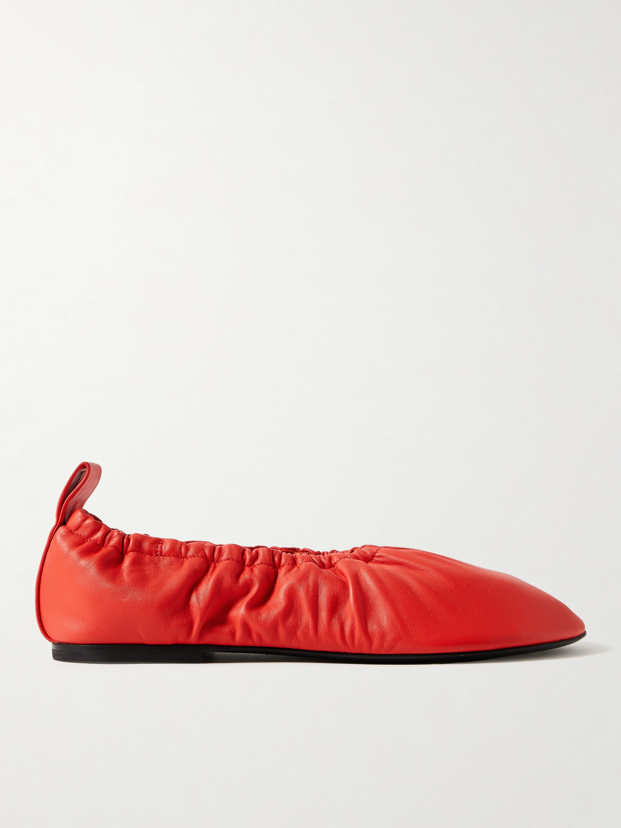 Jil Sander Leather Ballet Flats In Red