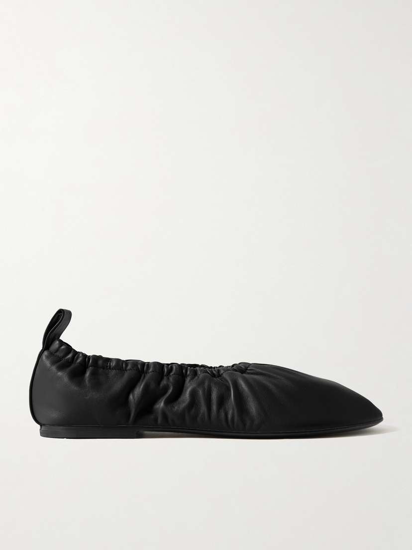 Jil Sander Gathered Leather Ballet Flats