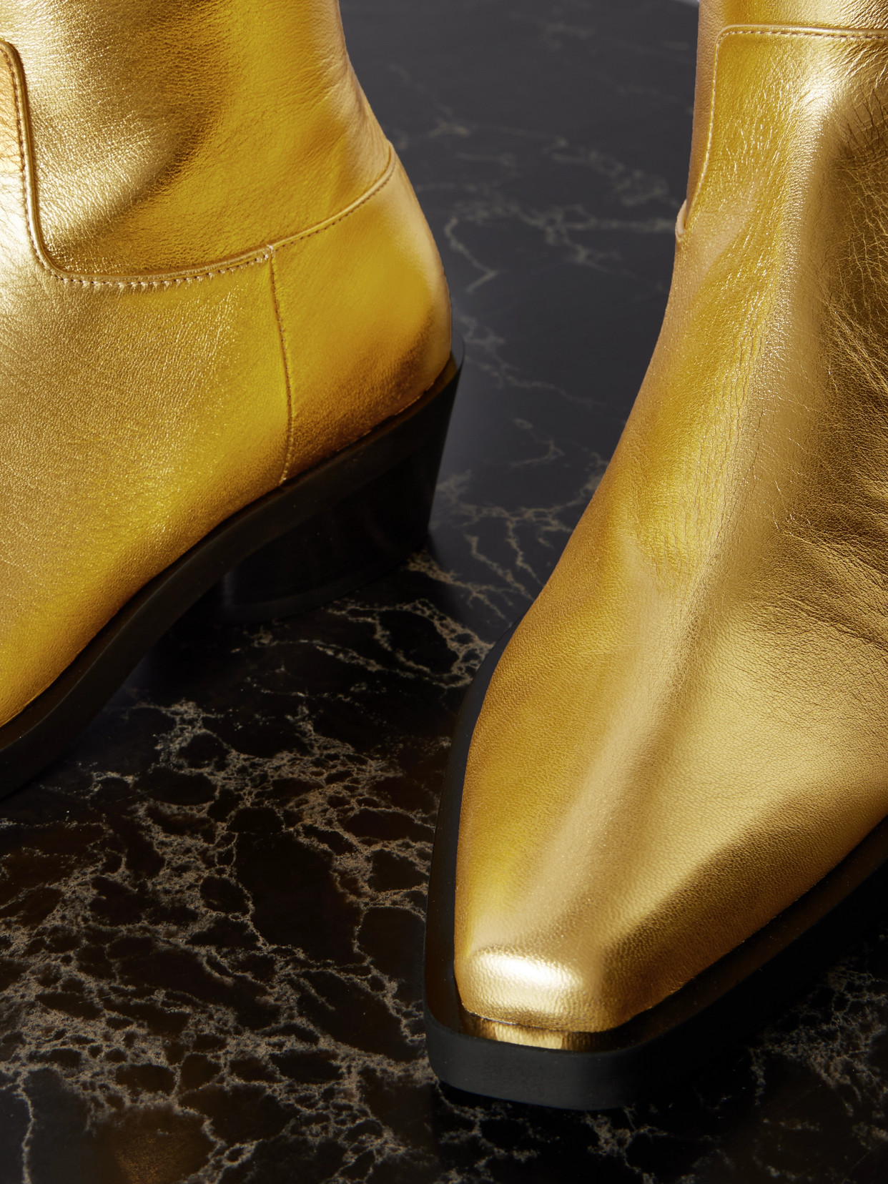 Proenza Schouler Bronco Metallic Leather Ankle Boots In Gold