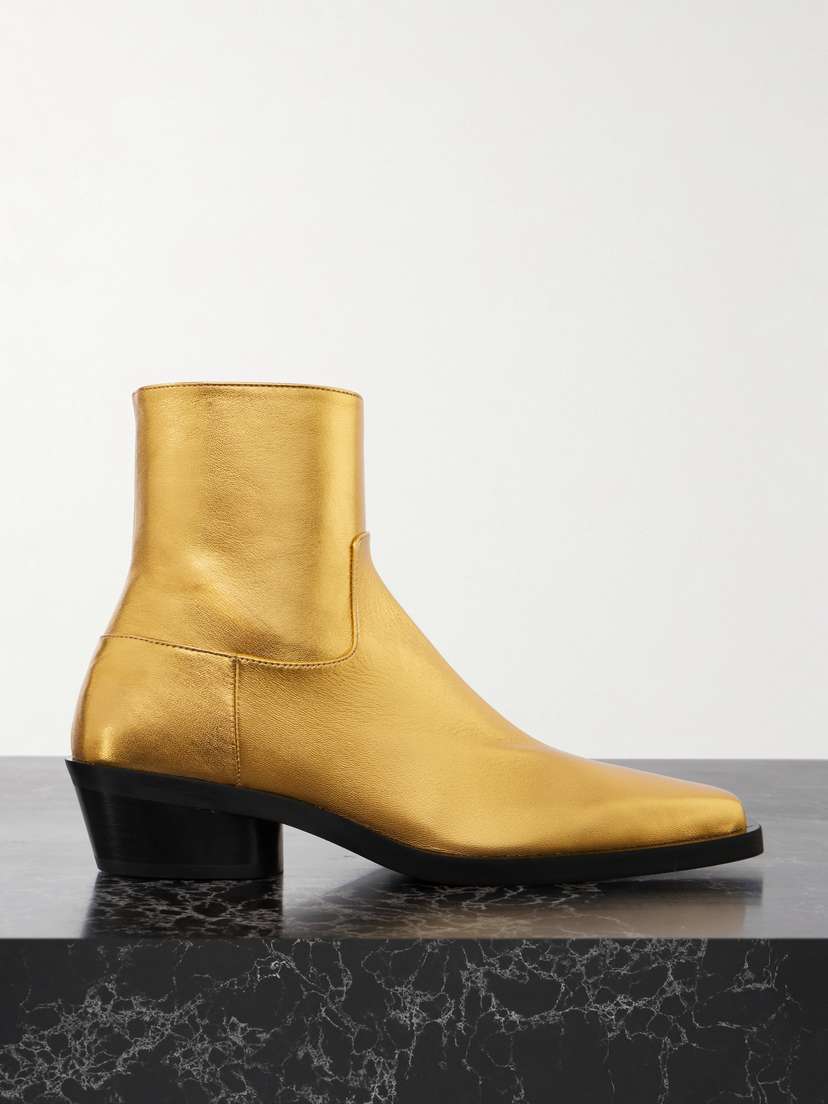 Proenza Schouler Bronco Metallic Leather Ankle Boots