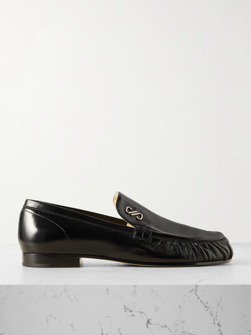 Proenza Schouler Park embellished glossed textured-leather loafers
