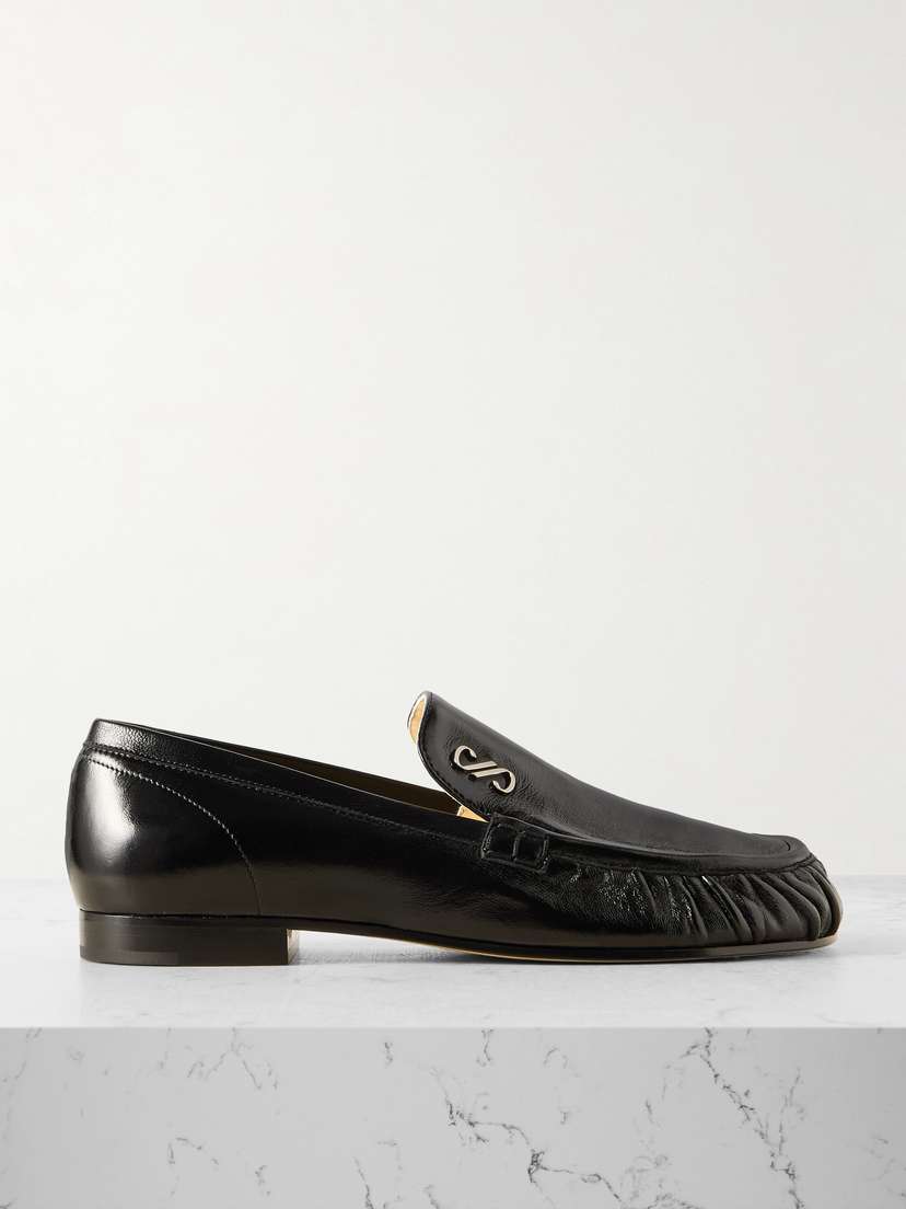 Proenza Schouler Park Embellished Glossed Textured-leather Loafers