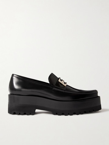 Victoria Beckham Embellished leather platform loafers