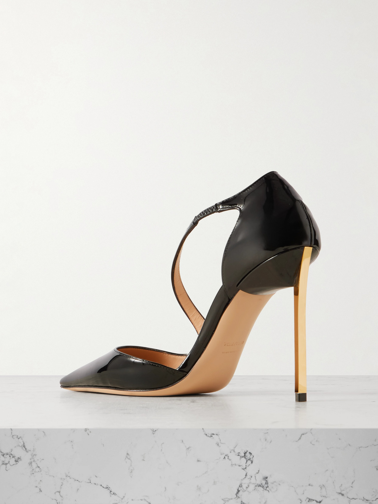 Tom Ford Patent Asymmetrical Stiletto Pumps In Black