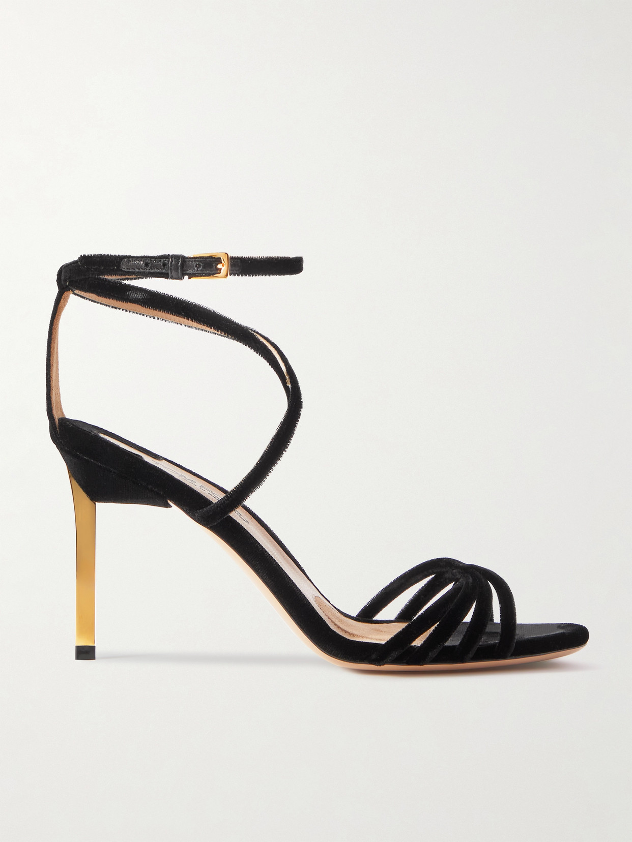 Tom Ford Ida Velvet Sandals In Black