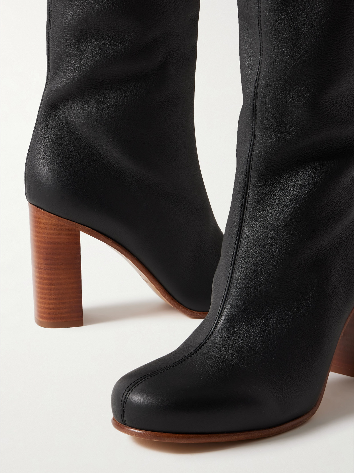 Willow Textured-Leather Knee Boots