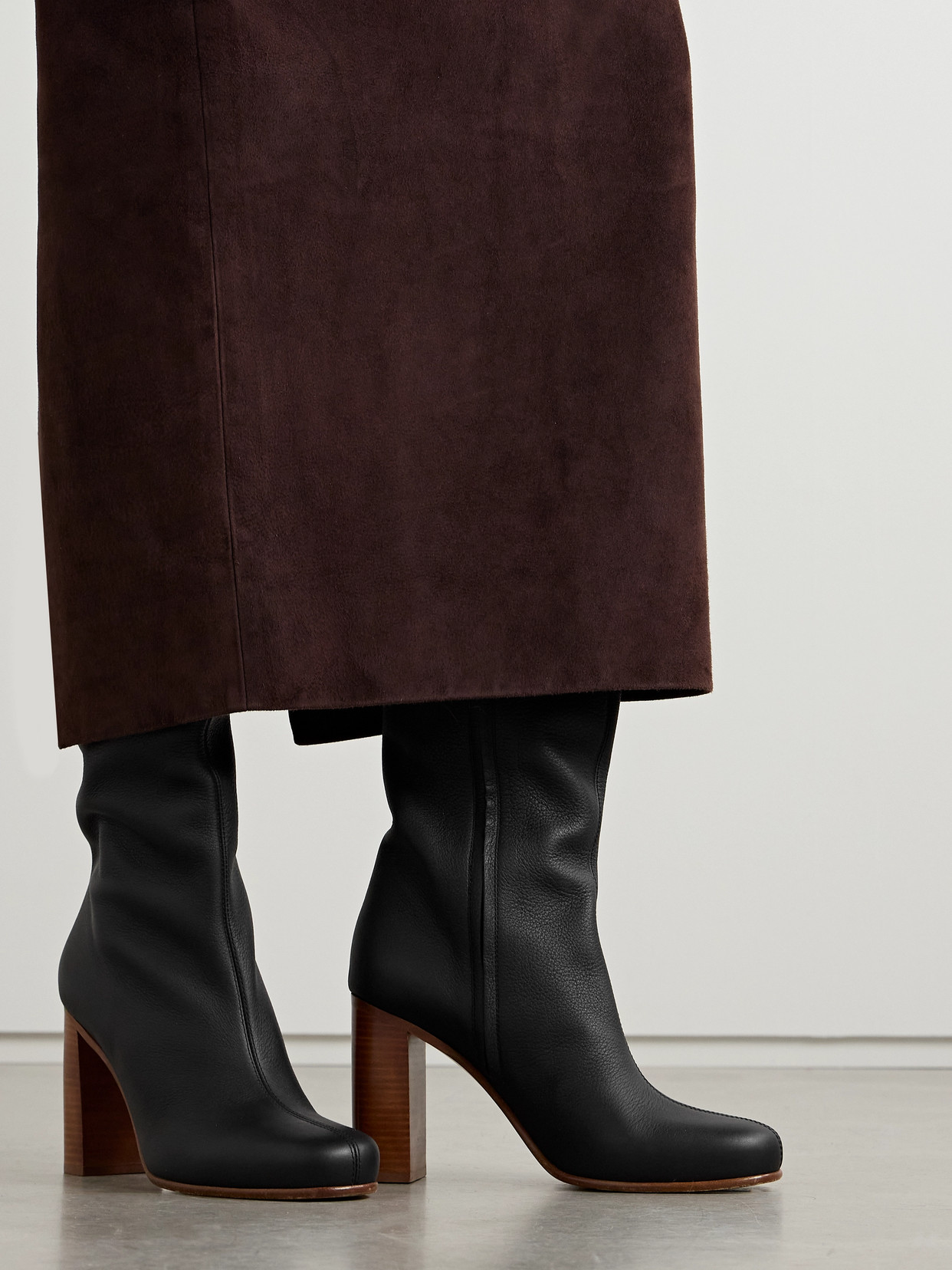 Willow Textured-Leather Knee Boots