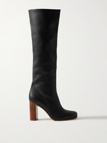 KHAITE Willow textured-leather knee boots