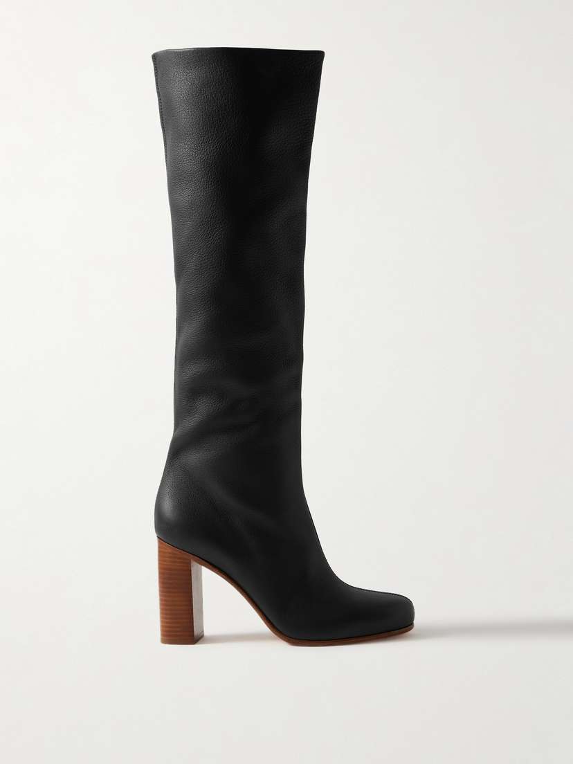 Khaite — Willow textured-leather knee boots