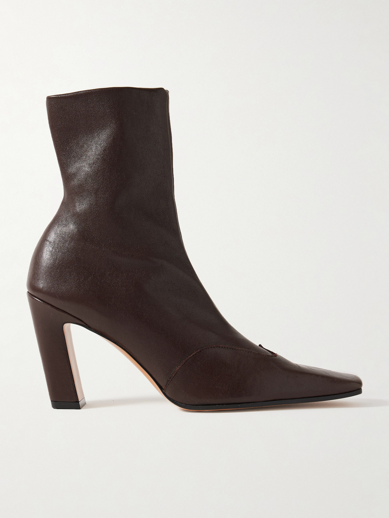 KHAITE - Nevada Leather Ankle Boots - Brown