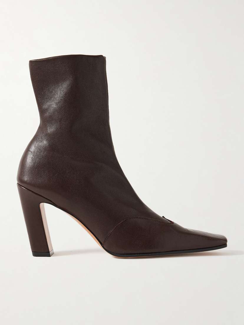 Khaite Nevada Leather Ankle Boots