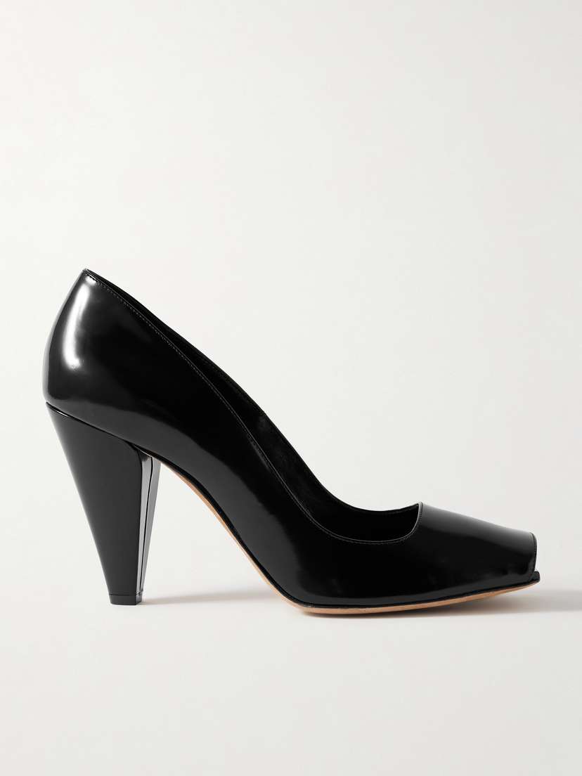 Khaite — Cedar glossed-leather pumps